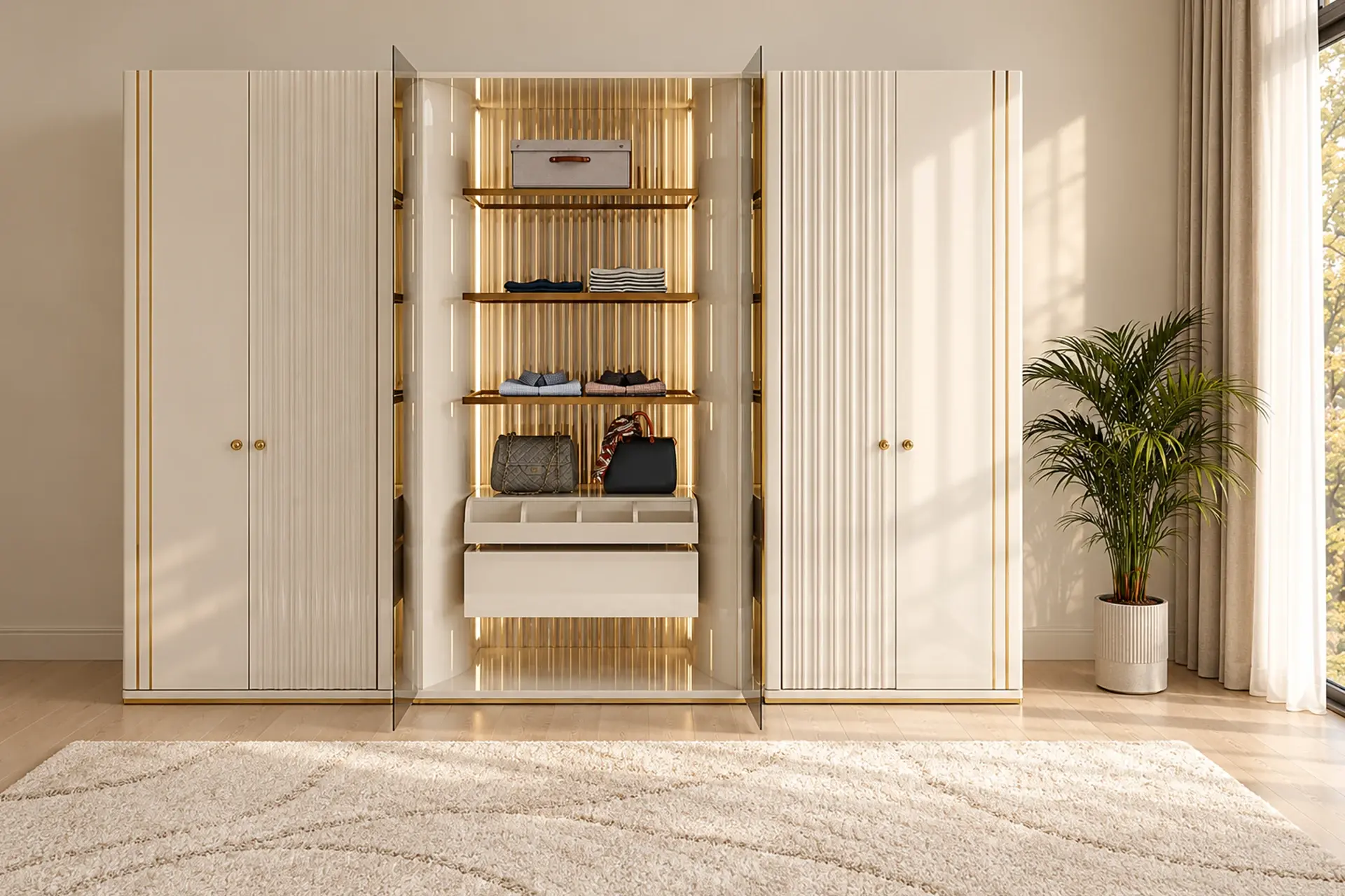 Arella Bedroom Wardrobe Open