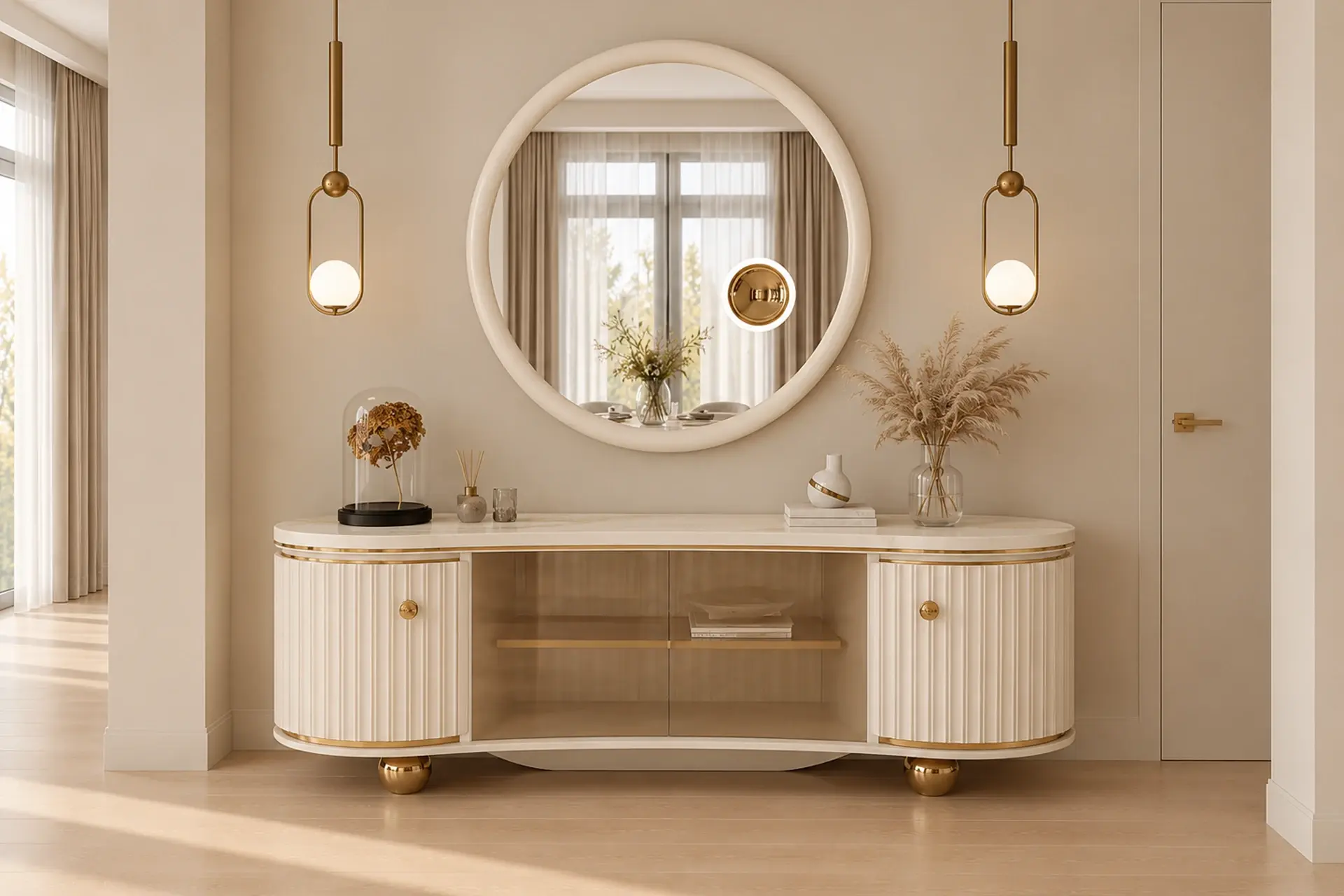 Arella Dining Room Mirrored Console