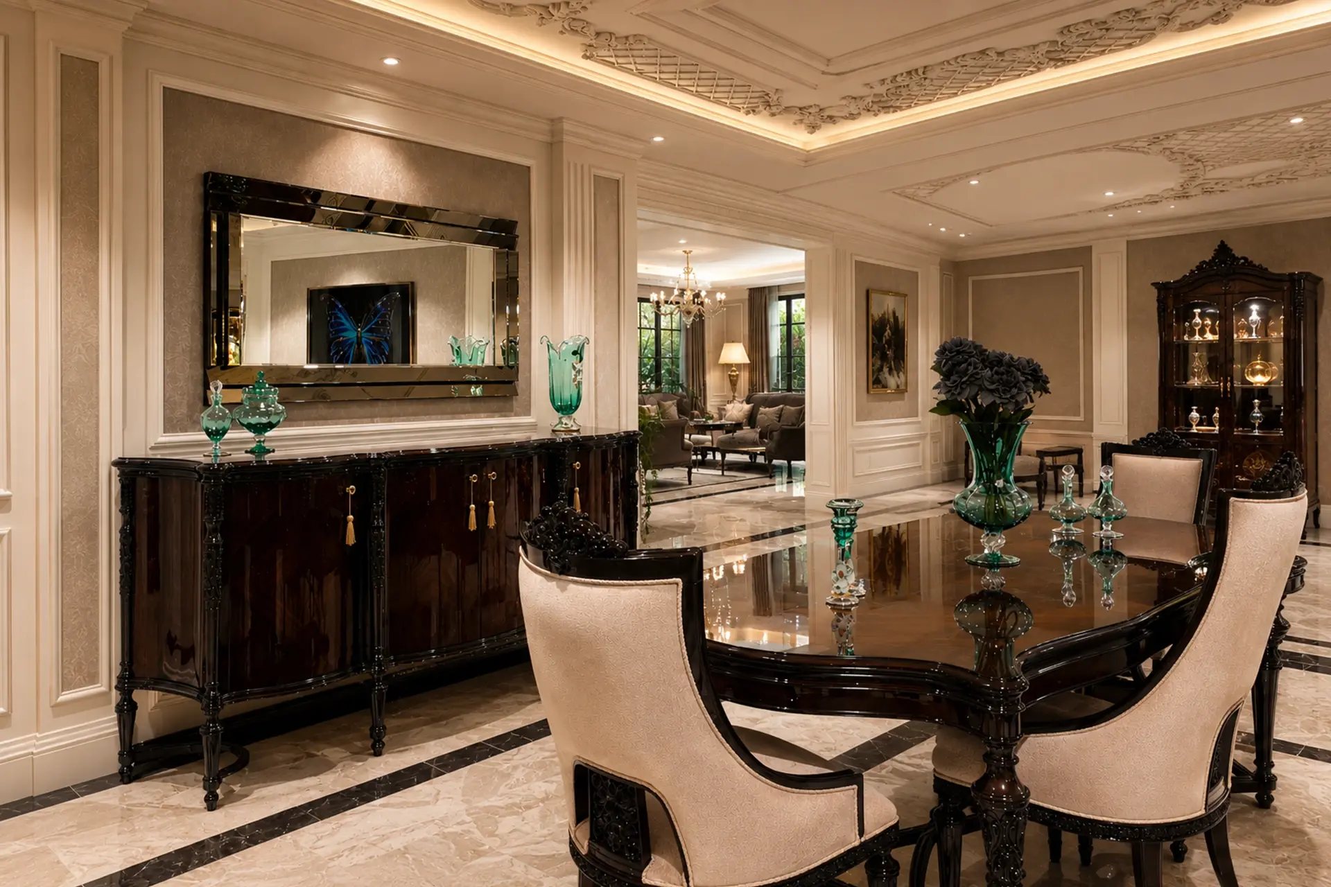 Duru Dining Room Mirrored Console