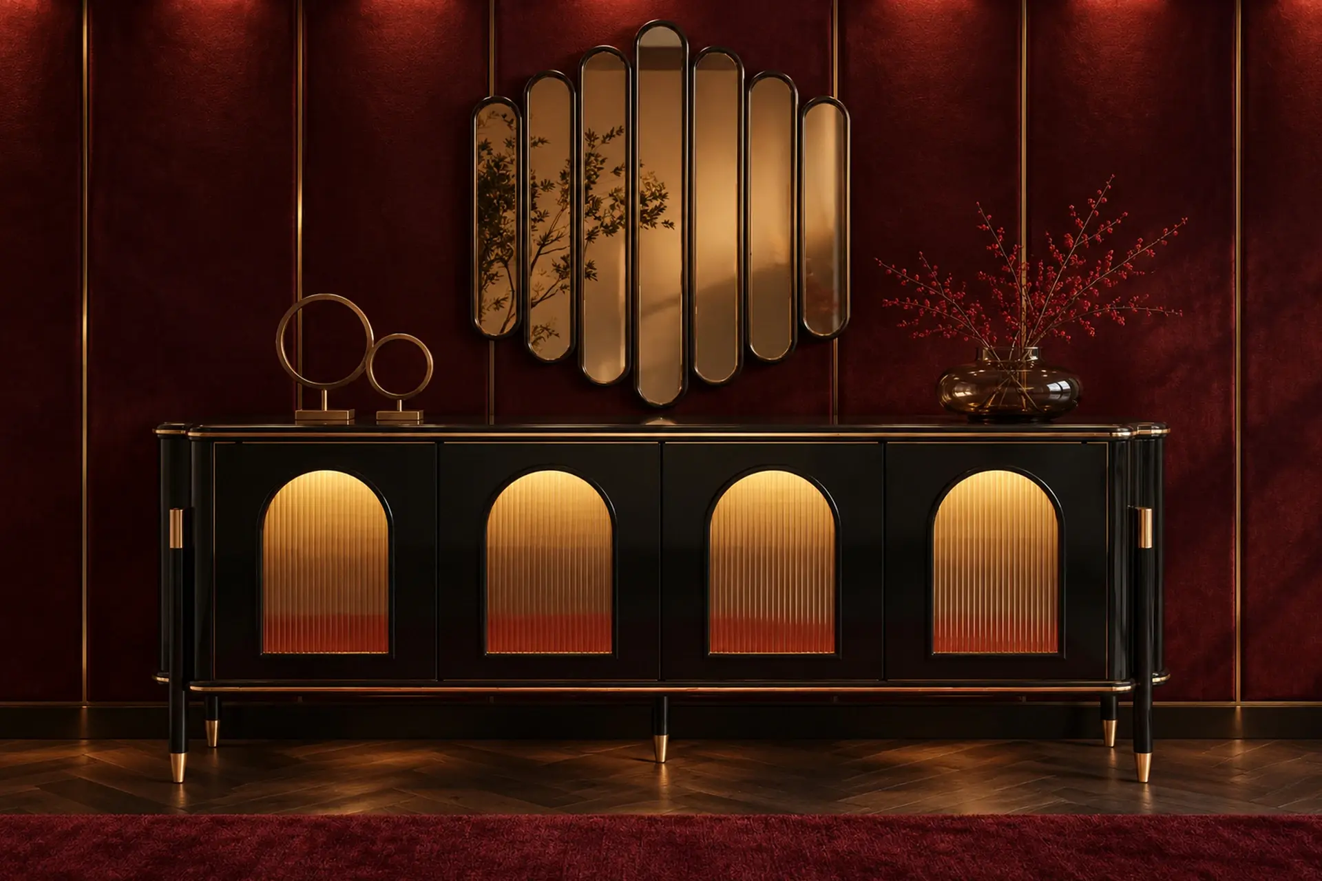 Izabel Dining Room Mirrored Console