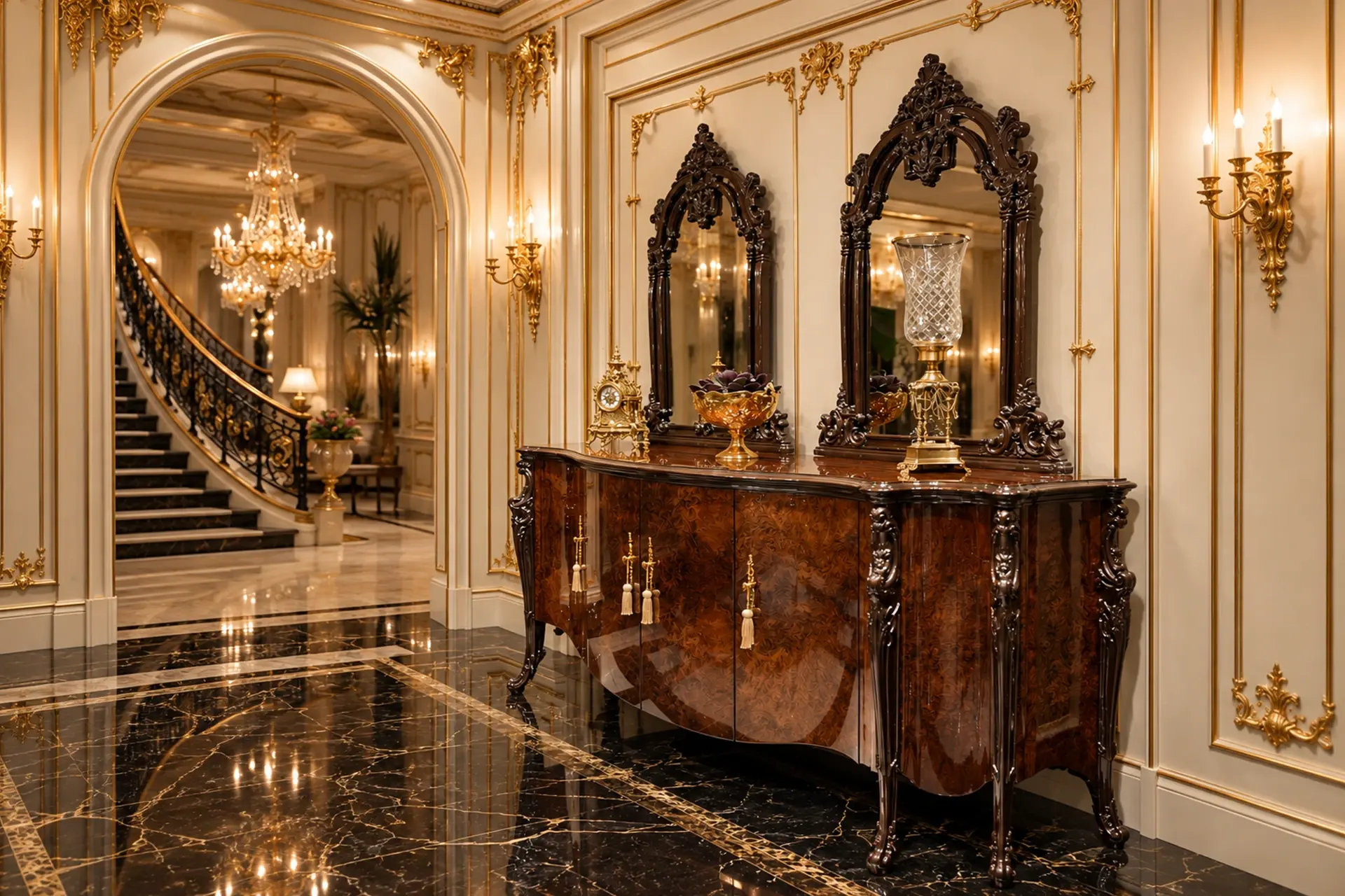 Valentino Dining Room Mirrored Console