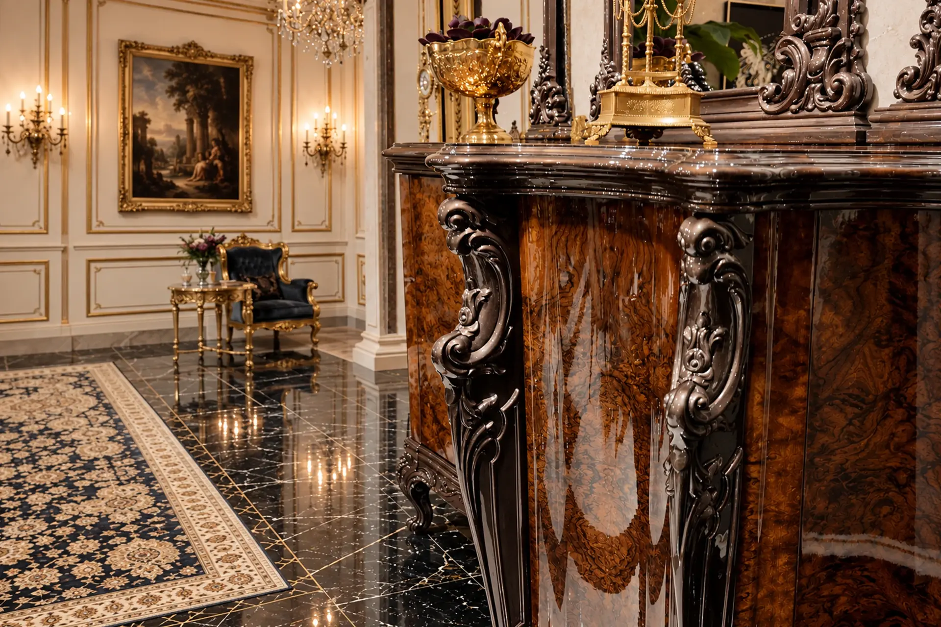 Valentino Dining Room Console Detail