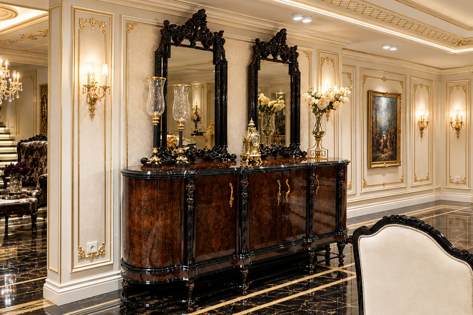 Venedik Dining Room Mirrored Console