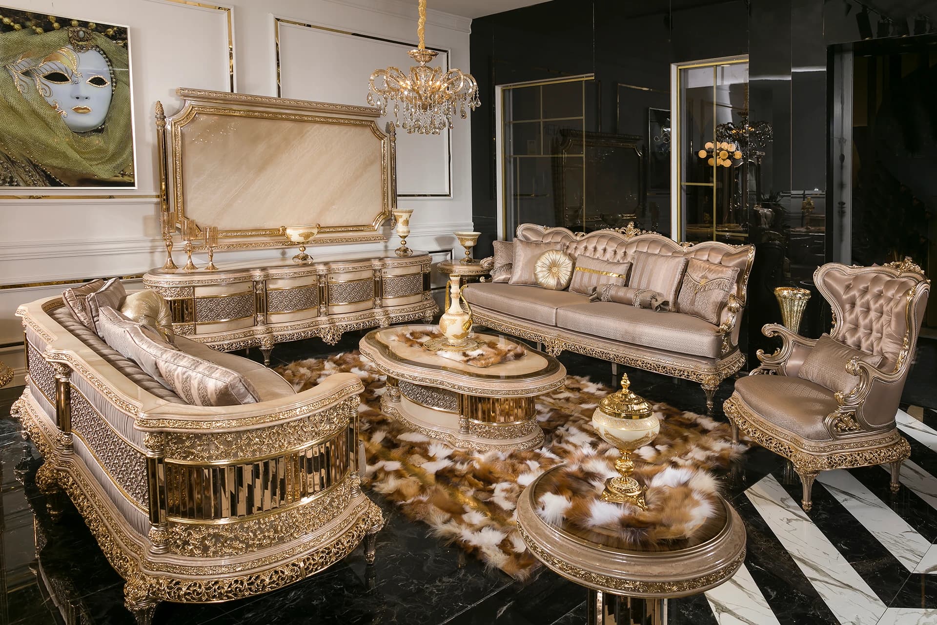 Firuze Classic Sofa Set