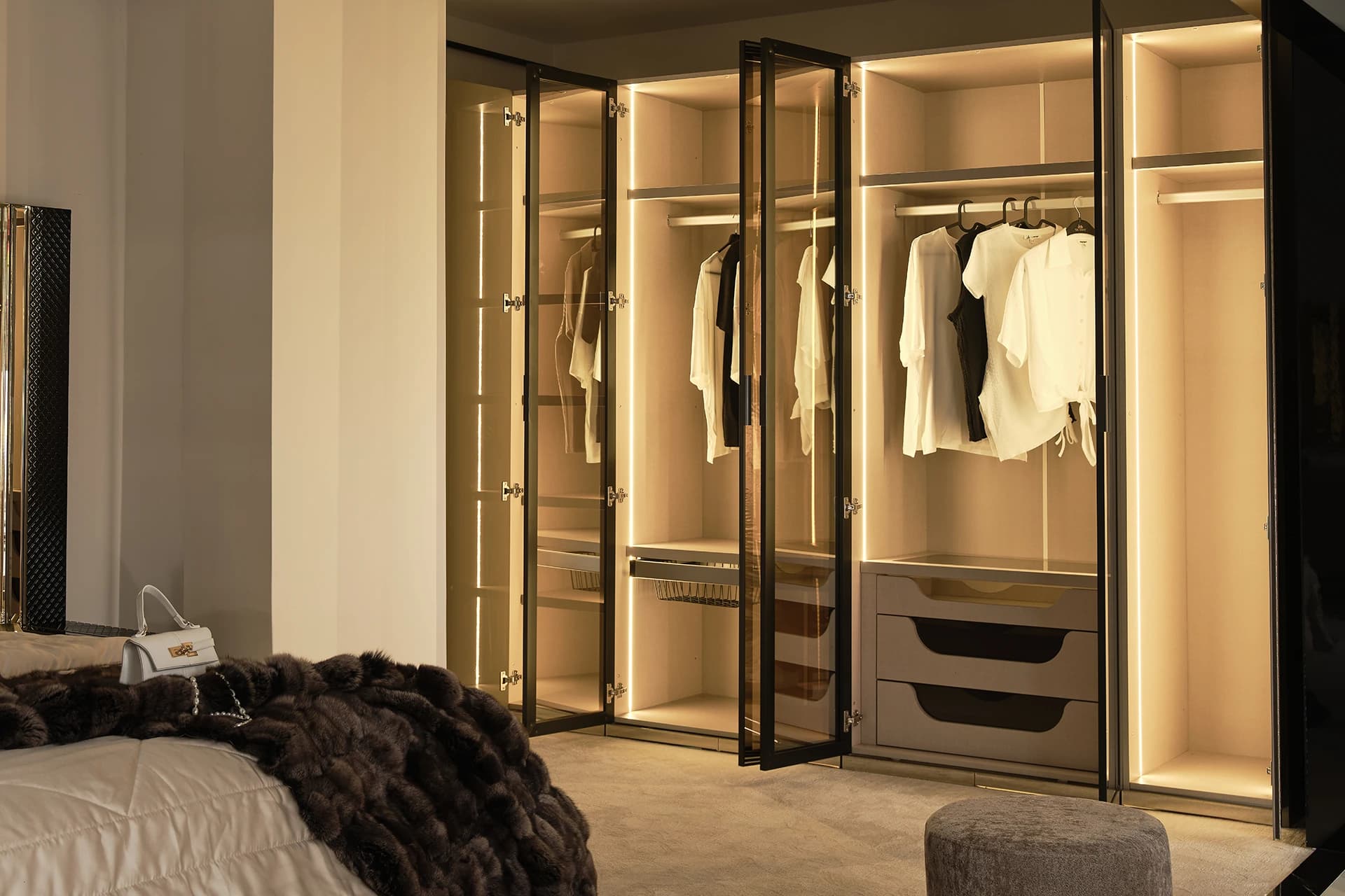 Hera Bedroom Wardrobe Open