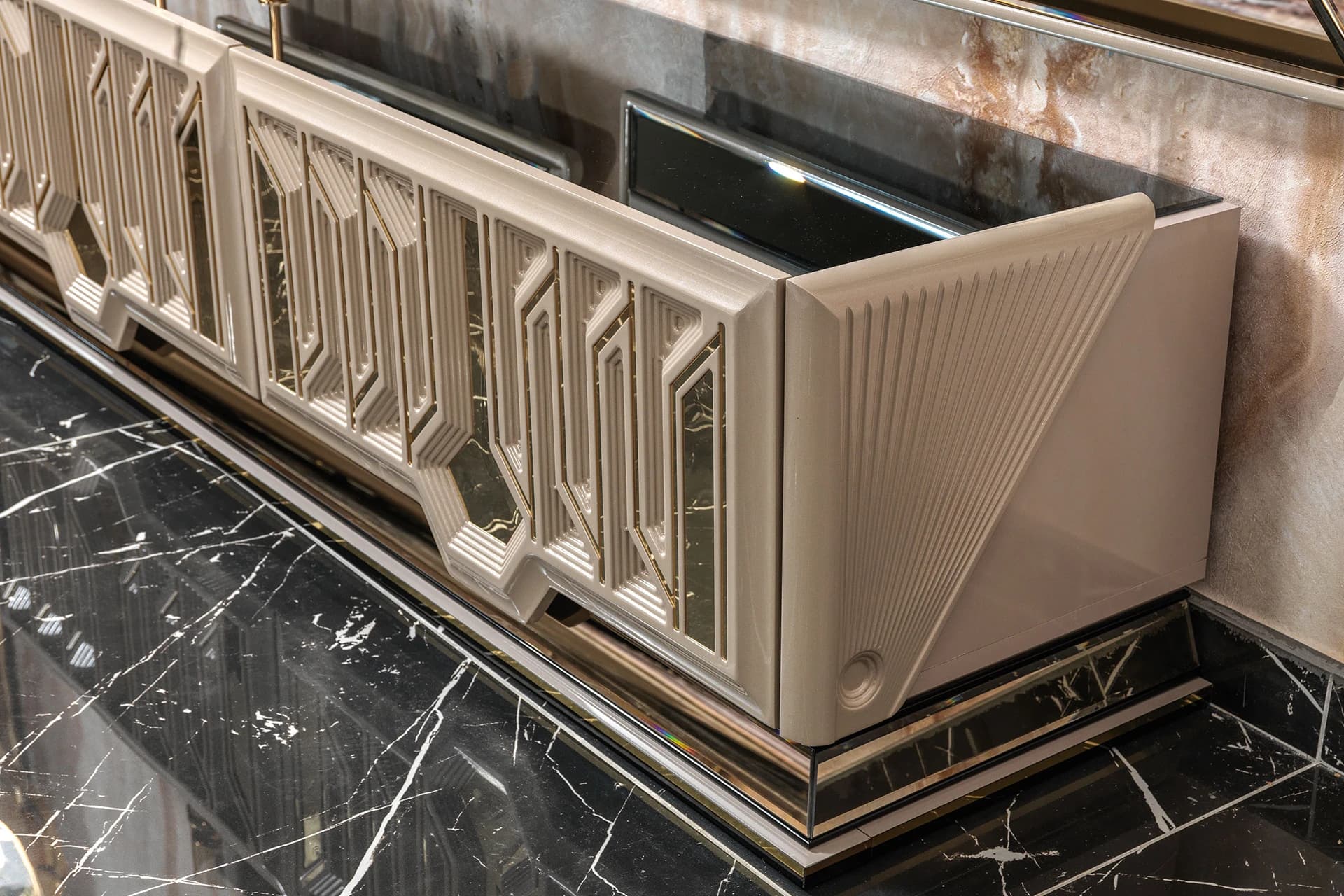 Zelena Living Room TV Stand Detail