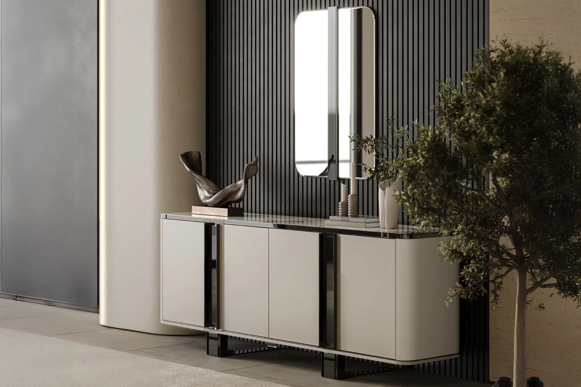 Diamond Dining Room Mirrored Console