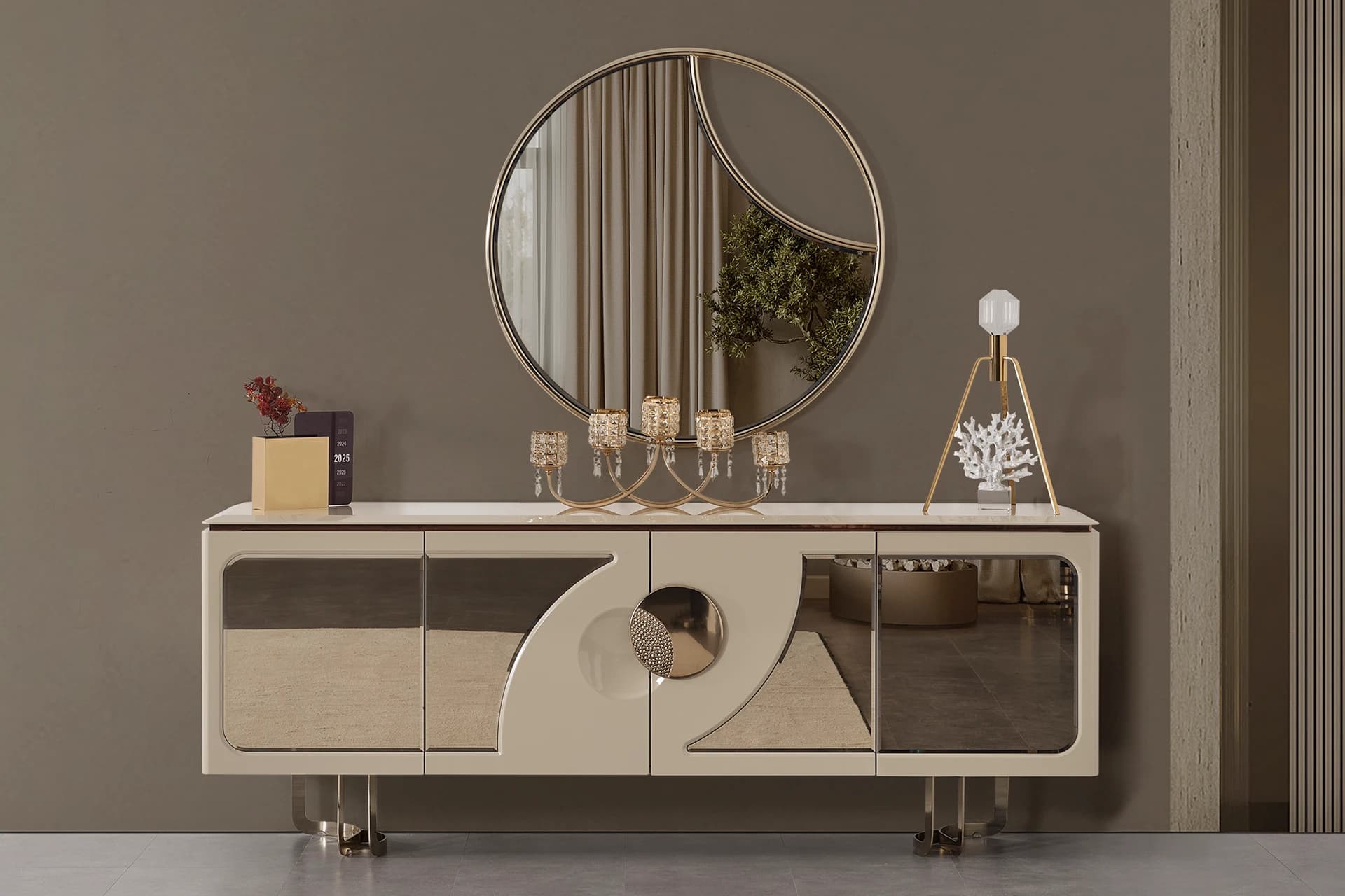 Lariel Dining Room Mirrored Console