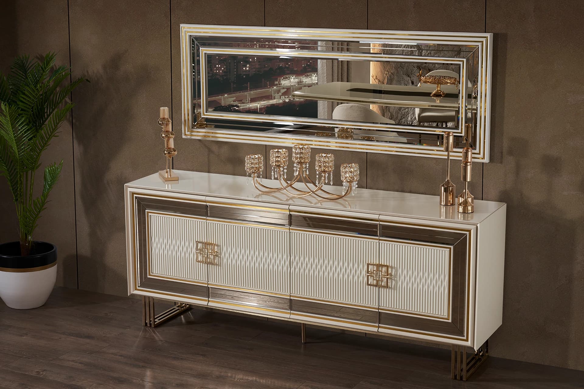 Milano Dining Room Mirrored Console