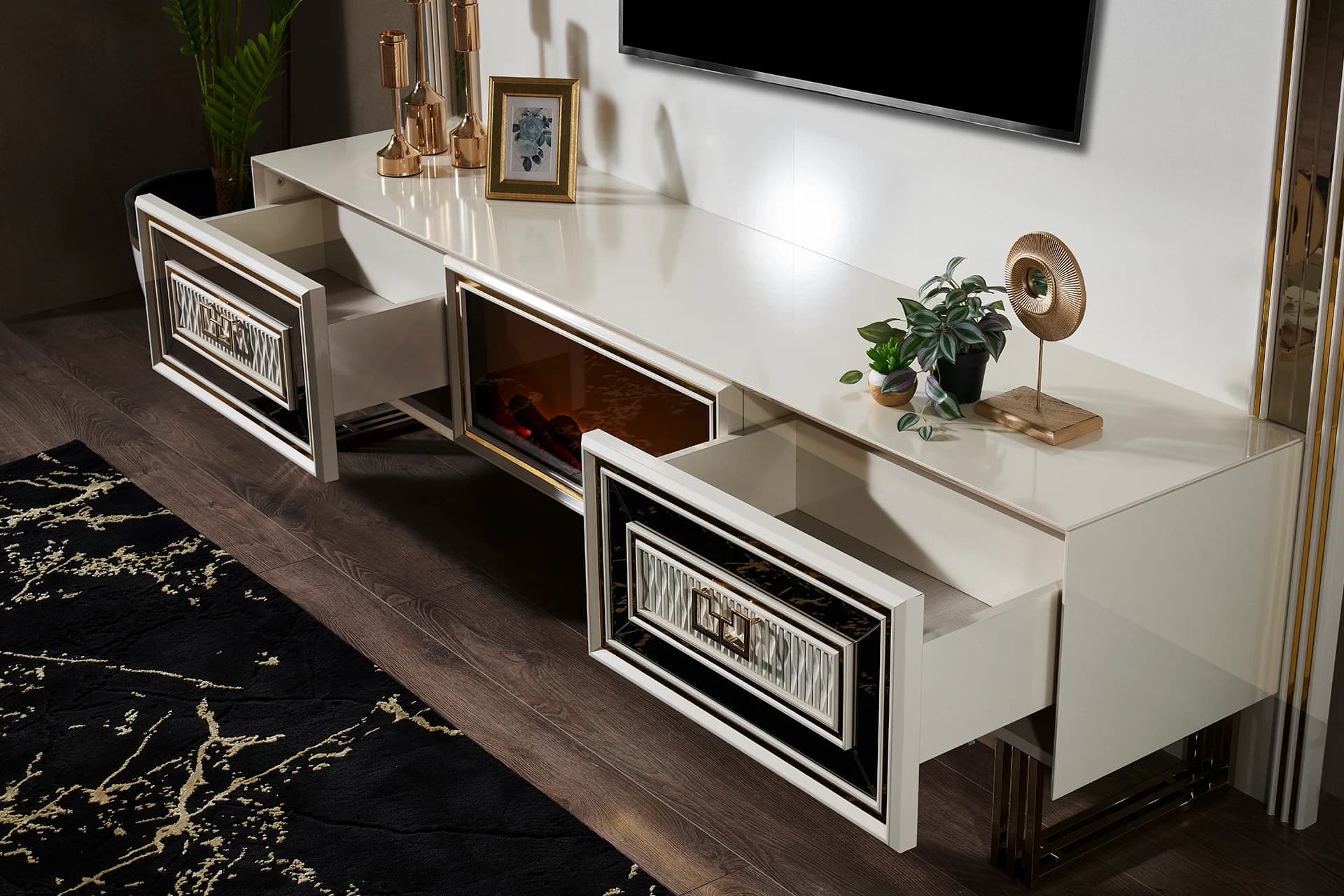 Milano Living Room TV Stand Detail