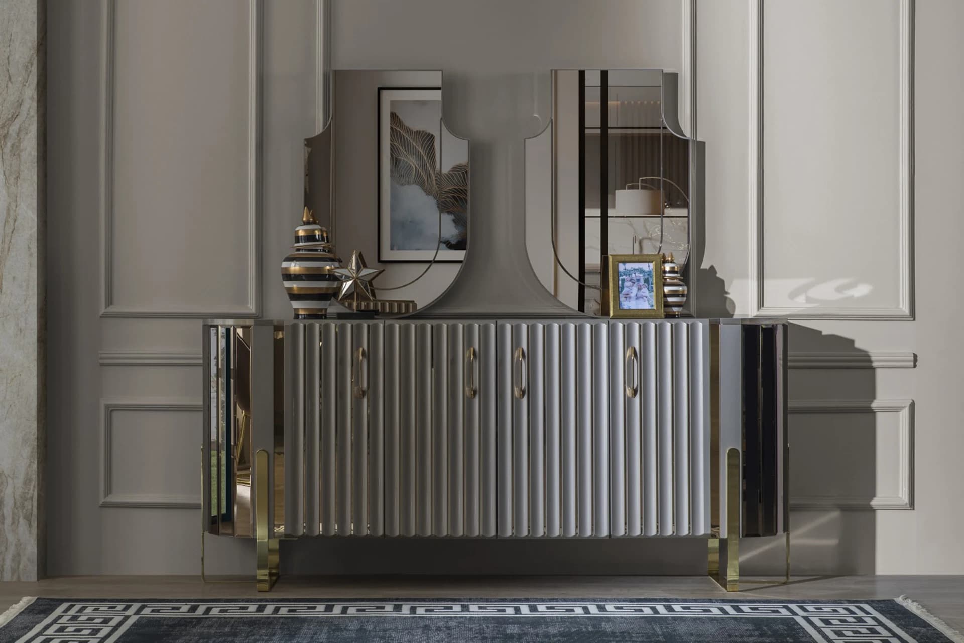 Luxori Dining Room Mirrored Console